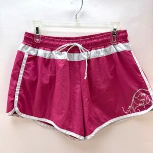 Athleta Pink & White Hana Lined 3.5" Running Shorts Womens Size M